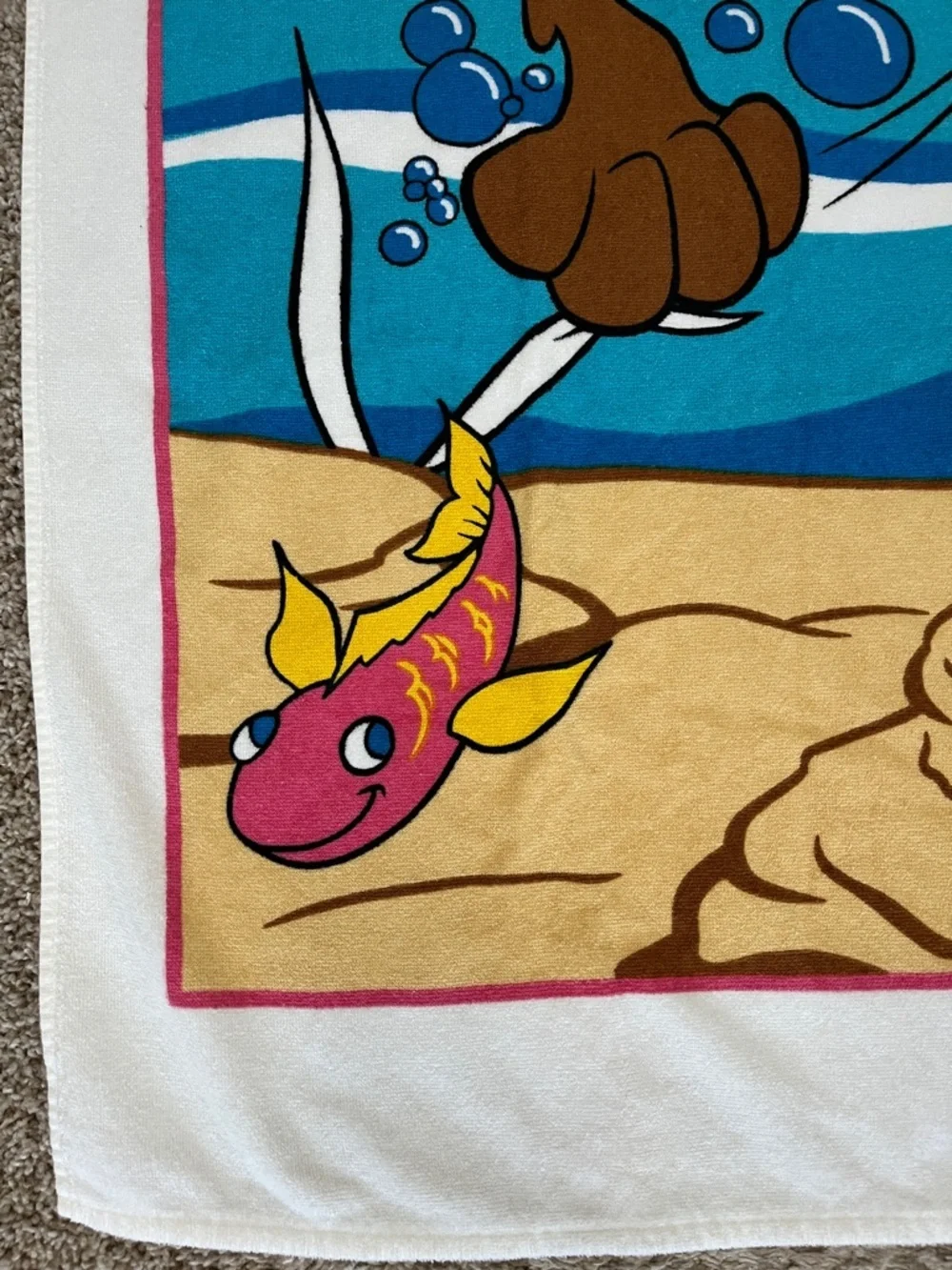 Vintage 2002 Scooby-Doo Underwater Beach Towel Cartoon Network Karsten Brazil